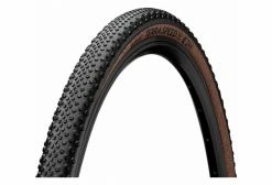 Pneu Gravel Continental Terra Speed 700 Mm Tubeless Ready Souple ProTection BlackChili Compound Flancs Marrons Transparent E-Bike E25