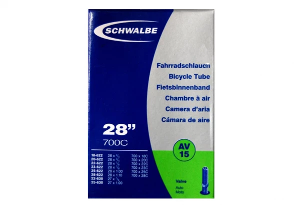 SCHWALBE Chambre à Air AV15 700x18-28 Schrader 28'' (18/28-622/630) 1 SCHWALBE Chambre à Air AV15 700x18-28 Schrader 28'' (18/28-622/630)