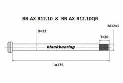 Axe Arrière Black Bearing QR 12 Mm - 175 - M12x1 - 20 Mm -Outlet d'accessoires unnamed file 2569