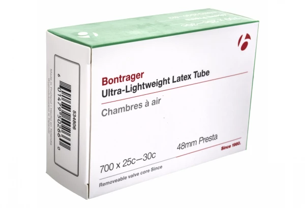 Chambre à Air BONTRAGER XXX Ultra Lite Latex 700x19-23C Valve Presta 48mm 1 Chambre à Air BONTRAGER XXX Ultra Lite Latex 700x19-23C Valve Presta 48mm