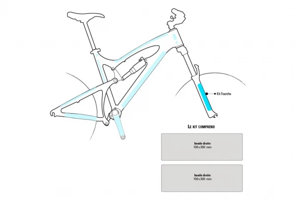 Kit De Protections YTWO Fourche (2 Pieces) 0.30mm 100x300mm Clair 3 Kit De Protections YTWO Fourche (2 Pieces) 0.30mm 100x300mm Clair – Image 3