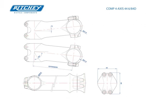Potence Ritchey Comp 4 Axis +/- 6° Noir 4 Potence Ritchey Comp 4 Axis +/- 6° Noir – Image 4