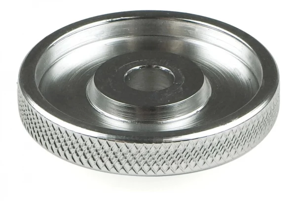 Velo Orange Capot De Direction VéloOrange Knurled Stem Cap Noir Argent 2 Velo Orange Capot De Direction VéloOrange Knurled Stem Cap Noir Argent – Image 2