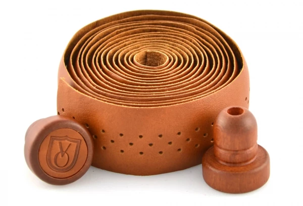 Velo Orange Ruban De Cintre VéloOrange Perforated Leather Bar Tape Wooden Plugs Honey 1 Velo Orange Ruban De Cintre VéloOrange Perforated Leather Bar Tape Wooden Plugs Honey