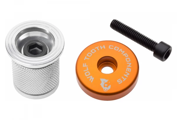 Expandeur Wolf Tooth Compression Plug With Integrated Spacer Stem Cap 1 1/8'' Orange 2 Expandeur Wolf Tooth Compression Plug With Integrated Spacer Stem Cap 1 1/8'' Orange – Image 2